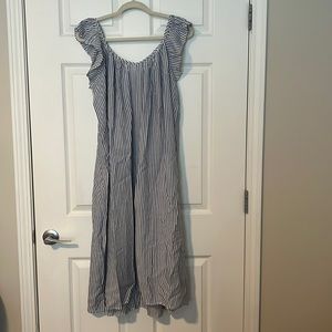 NWT JCrew Cotton-Modal® flutter-sleeve sleep dress in stripe. Size S-M.